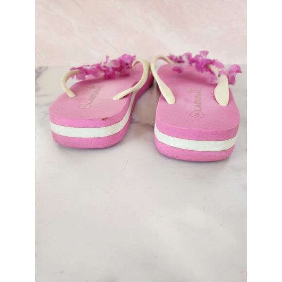 Laguna womens size 8 Y2K chunky sandal bubblegum pink floral flip flop thong foa - Picture 3 of 5